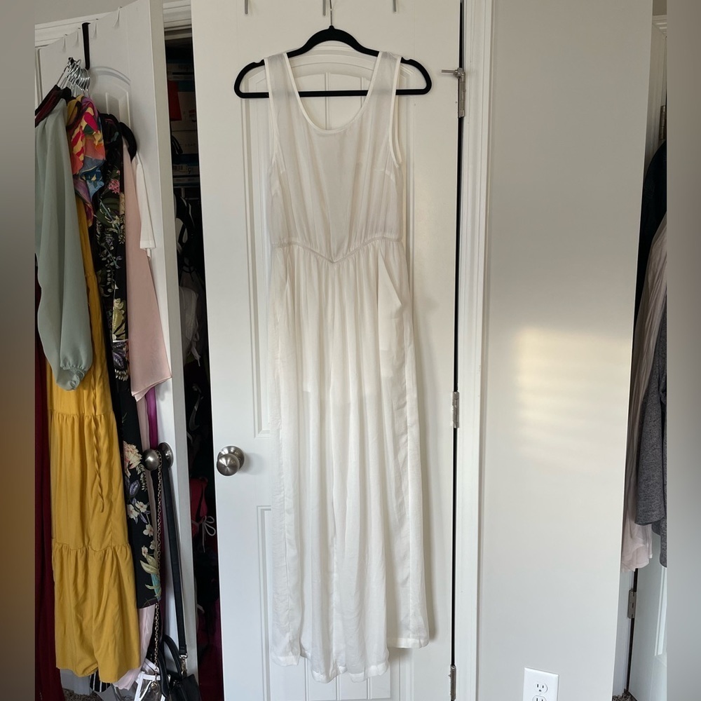White Cut Out Back Jumpsuit